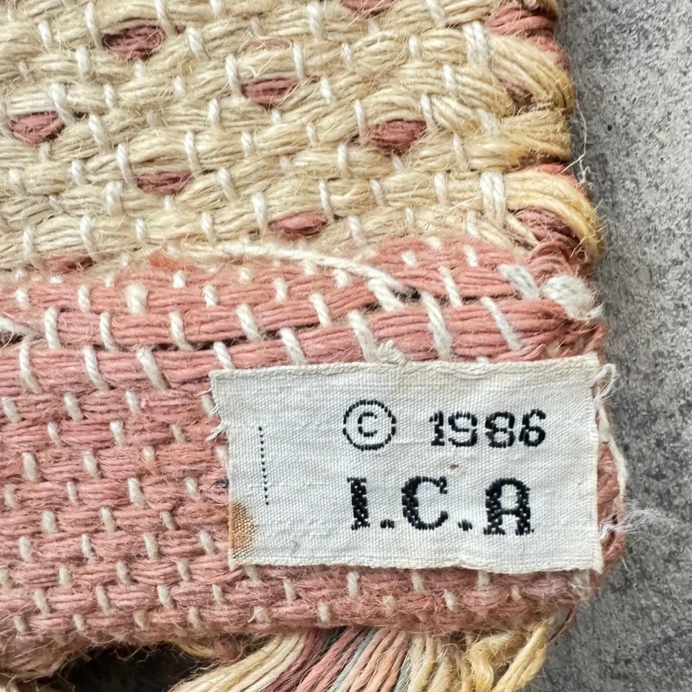 Vintage 1986 ICA Woven Wall‎ Hanging Sunset Sunrise Fiber Art Boho Large 41x35